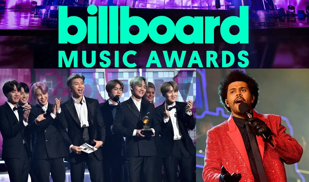 The Weeknd lidera la lista con 16 nominaciones y BTS es el actual ganador del Top Social. Foto: composición / Billboard / AFP The Weeknd lidera la lista con 16 nominaciones y BTS es el actual ganador del Top Social. Foto: composición / Billboard / AFP