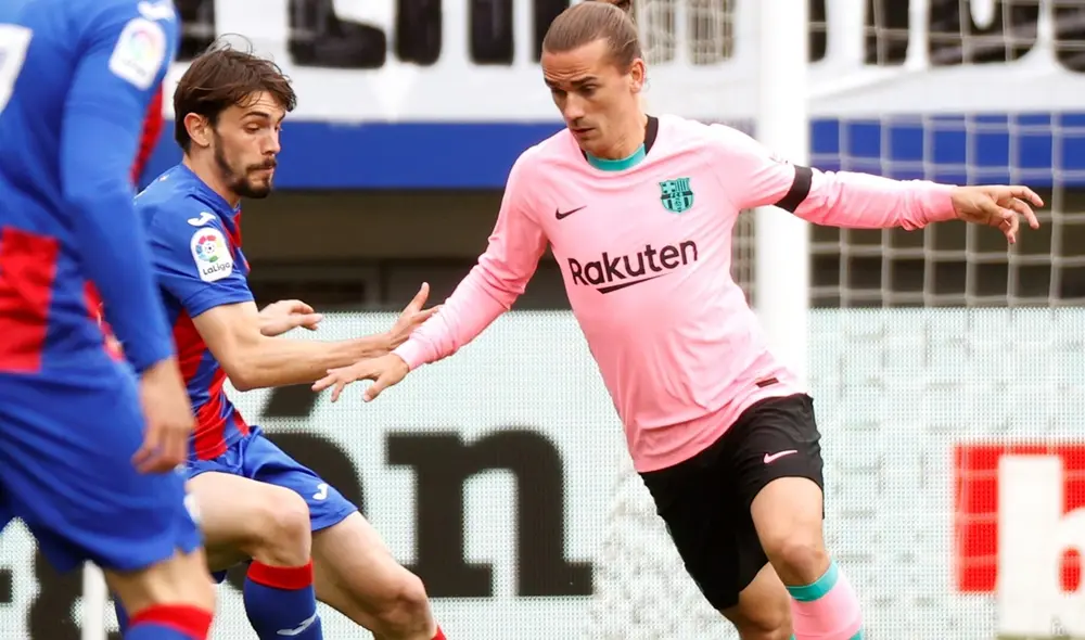 Griezmann comanda el ataque del Barcelona ante Eibar por LaLiga. Foto: EFE