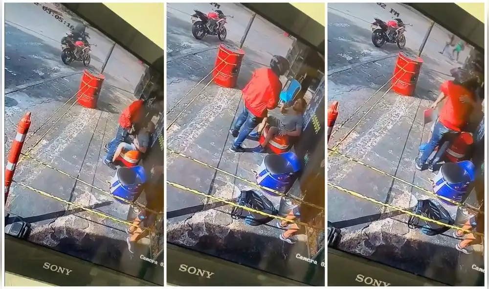En la grabación se puede observar que el sujeto apunta con un arma que tenía escondida bajo su camisa. Foto: captura de Twitter