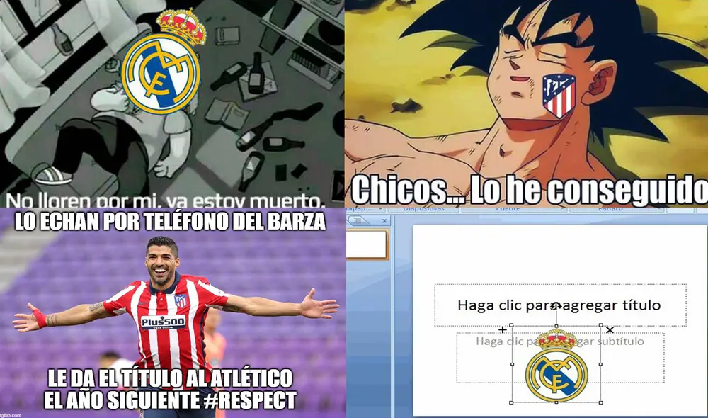 Los memes no solo recordaron el título del Atlético, sino también la temporada en blanco del Real Madrid. Foto: difusión Los memes no solo recordaron el título del Atlético, sino también la temporada en blanco del Real Madrid. Foto: difusión