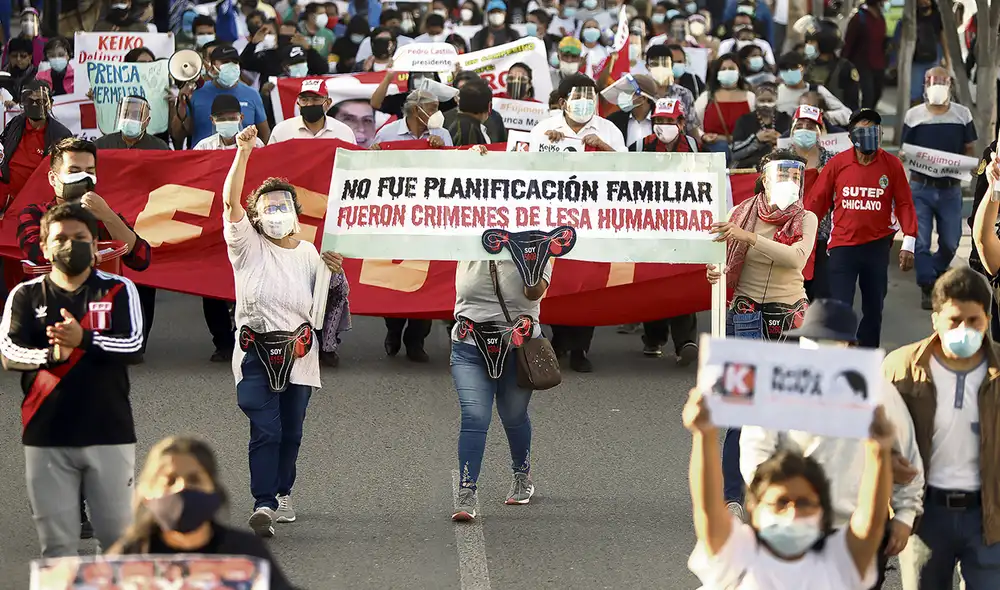 Chiclayo. Le recuerdan a Keiko Fujimori que sí hubo una política de esterilización forzada. Foto: Clinton Medina/La República
