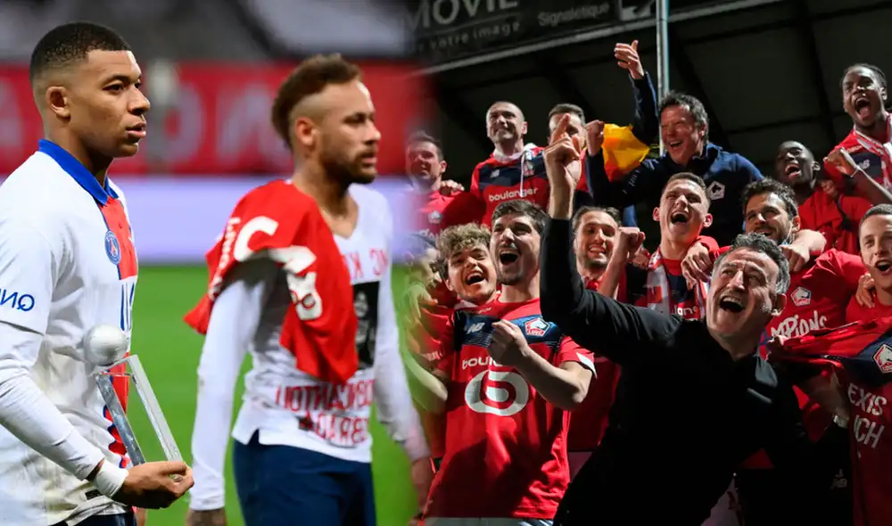 Lille salió campeón de la Ligue 1 2020-21 tras vencer al Angers en la última fecha. Foto: AFP/composición La República