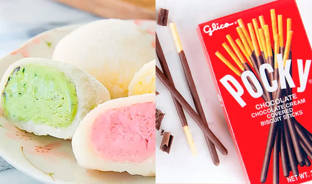 Los mochis y el Pocky son dos de los dulces japoneses más representativos. Foto: composición/La tiendita nikkei/Barrio nikkei/Facebook Los mochis y el Pocky son dos de los dulces japoneses más representativos. Foto: composición/La tiendita nikkei/Barrio nikkei/Facebook