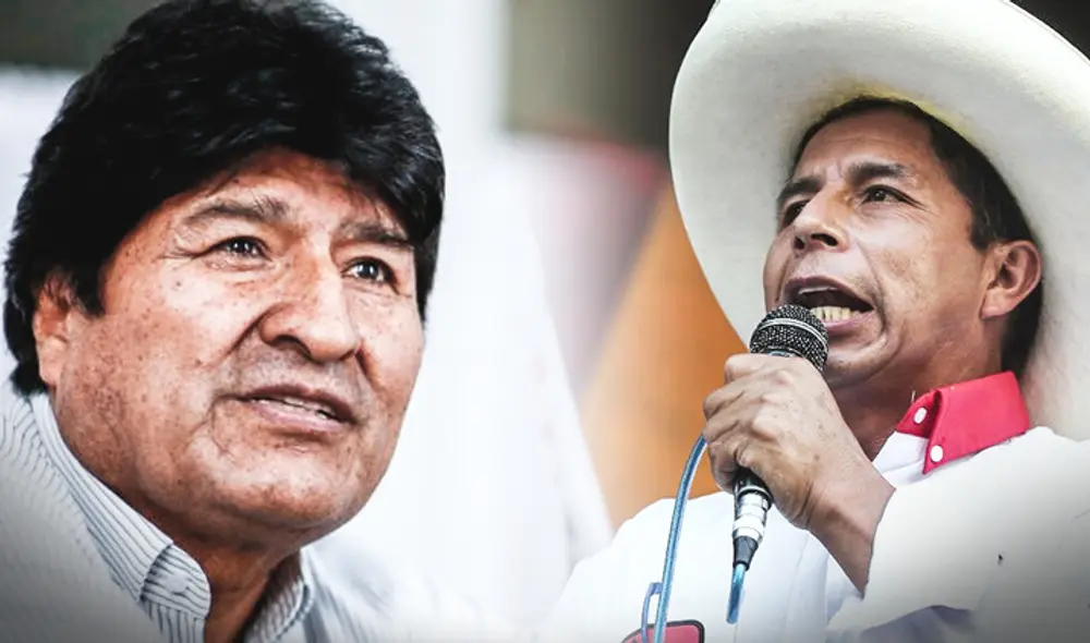 Evo Morales envía mensaje de apoyo al candidato presidencial Pedro Castillo. Foto: composición LR