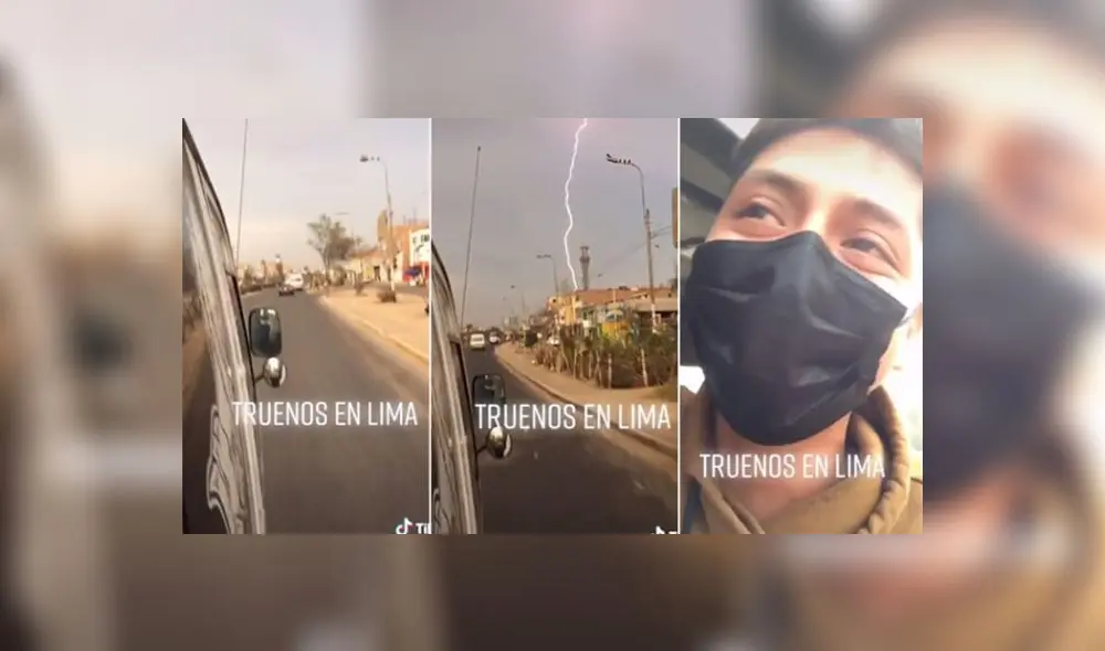 El joven se emocionó hasta las lágrimas al poder grabar un rayo. Foto: captura de TIkTok