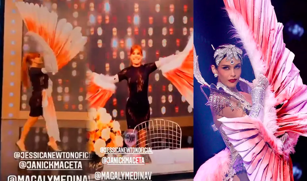 Magaly Medina se mostró emocionada al desfilar con el traje típico. Foto: capturas Instagram Magaly Medina se mostró emocionada al desfilar con el traje típico. Foto: capturas Instagram
