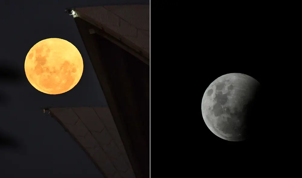 El eclipse de luna 2021 puede verse durante la madrugada del 26 de mayo en zonas de Perú y América. Foto: composición / AFP