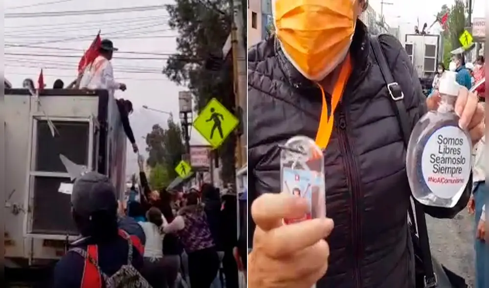 Simpatizantes recorrieron calles de Arequipa a bordo de vehículo. Foto: La República