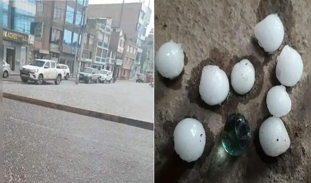 Granizada sorprendió a puneños la tarde de este miércoles. Foto: difusión