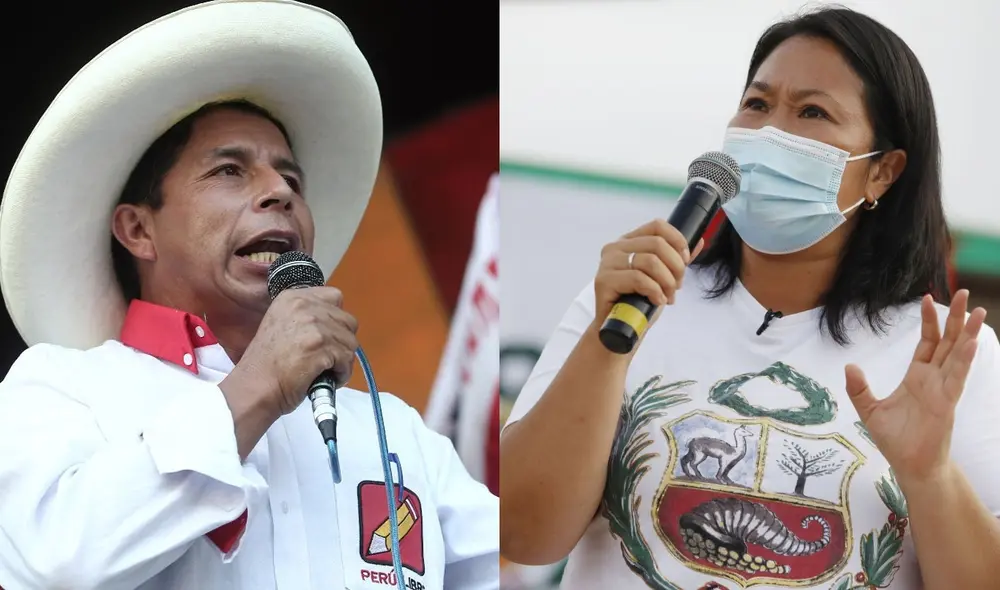 Pedro Castillo y Keiko Fujimori se disputan la segunda vuelta de las Elecciones Generales 2021. Foto: composición/La República