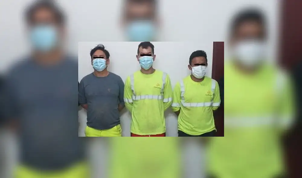 Policía los atrapó luego de perseguirlos por socavón de mina. Foto: PNP Policía los atrapó luego de perseguirlos por socavón de mina. Foto: PNP