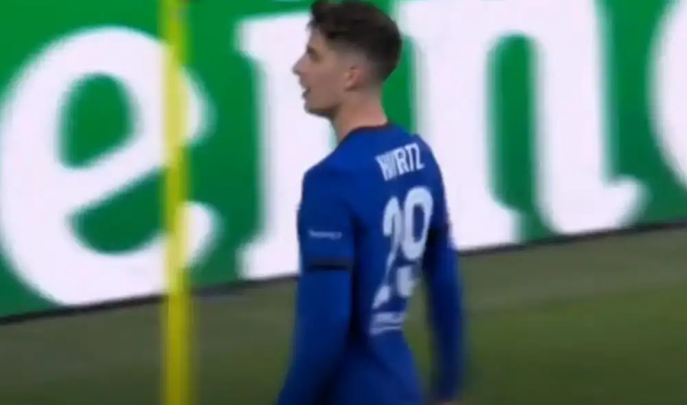 Kai Havertz anotó el gol para el 1-0 de Manchester City vs. Chelsea. Foto: ESPN Kai Havertz anotó el gol para el 1-0 de Manchester City vs. Chelsea. Foto: ESPN