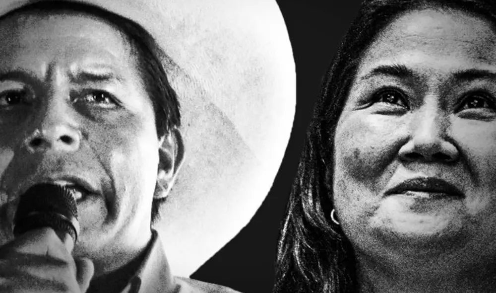 Pedro Castillo bajó en la intención de voto y Keiko Fujimori subió, según la última encuesta del IEP. Foto: Foto: composición de Fabrizio Oviedo/La República