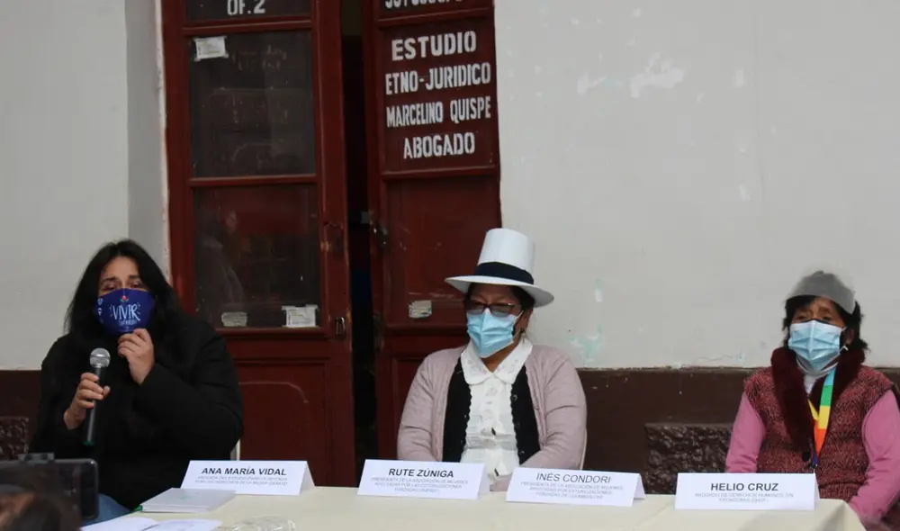 Conferencia de prensa en Cusco de las víctimas de esterilizaciones forzadas. Foto: difusión
