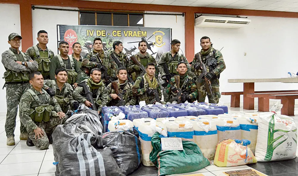Decomiso. Esta es una de las recientes confiscaciones de cocaína en el Vraem. Las fuerzas del orden vienen ejecutando duros golpes a las mafias del Vraem. Foto: difusión Decomiso. Esta es una de las recientes confiscaciones de cocaína en el Vraem. Las fuerzas del orden vienen ejecutando duros golpes a las mafias del Vraem. Foto: difusión