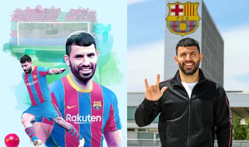 Sergio Agüero llegó al Barcelona procedente del Manchester City. Foto: composición GLR/FCBarcelona Sergio Agüero llegó al Barcelona procedente del Manchester City. Foto: composición GLR/FCBarcelona