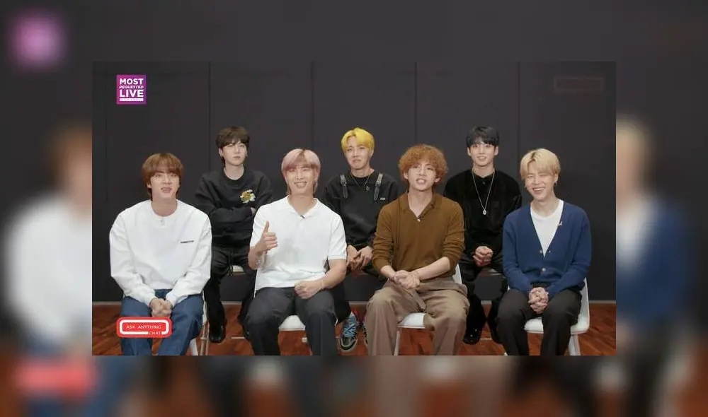 Los Bangtan Boys en vista del clip para Most requested live. Foto: captura de YouTube/AskAnythingChat