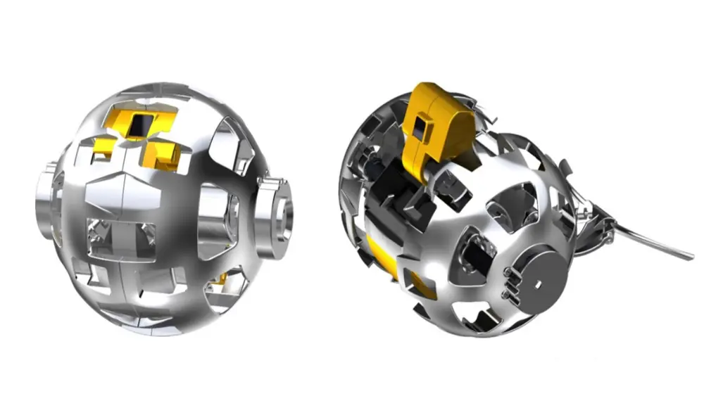 A la izquierda, el robot está en modo compacto; a la derecha, transformado según los requerimientos. Foto: JAXA, TOMY Company, Sony, Doshisha University