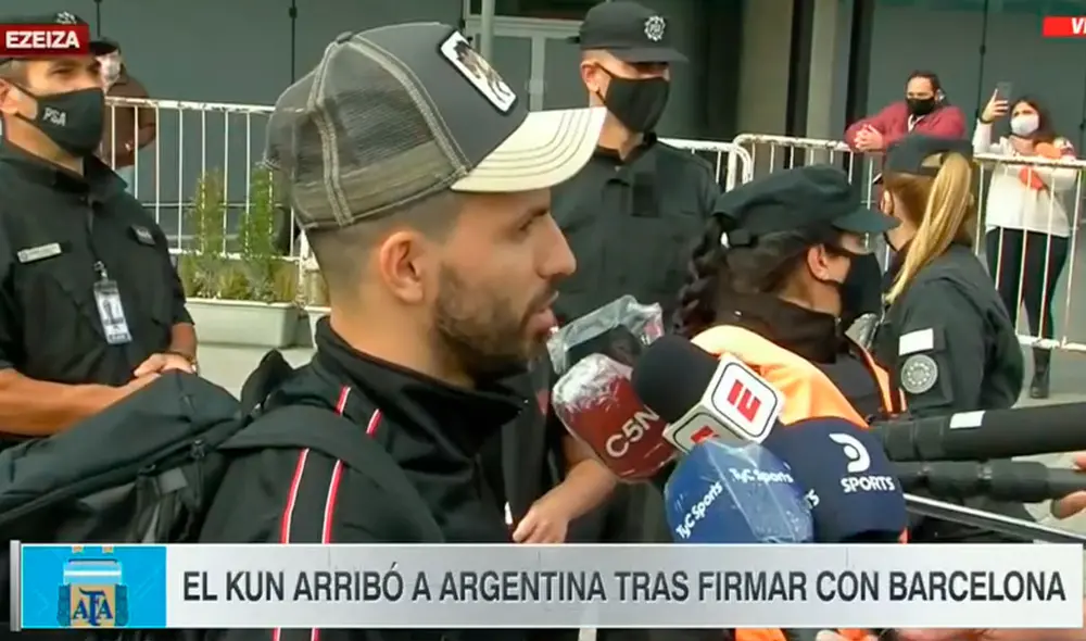 Sergio Agüero arribó a Argentina para sumarse a los trabajos de selección. Foto: Sport Center