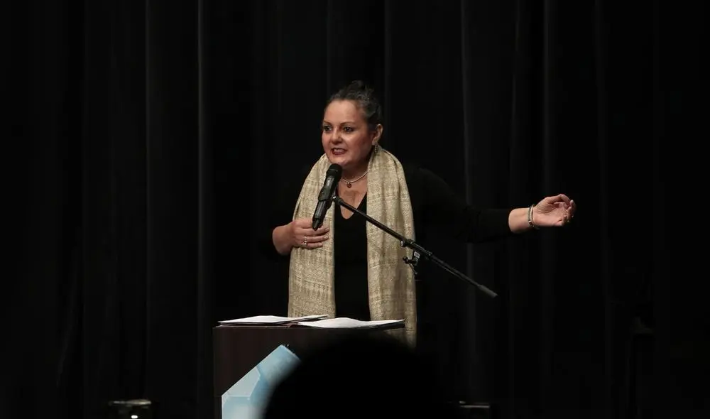 Celeste Rosas debatió en presentación de Perú Libre el pasado 23 de mayo. Foto: Aldair Mejía/La República