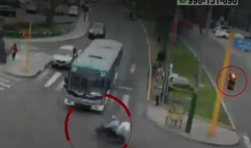 Ocurrió en el cruce de las avenidas La Encalada y Primavera. Foto: captura de América noticias Ocurrió en el cruce de las avenidas La Encalada y Primavera. Foto: captura de América noticias