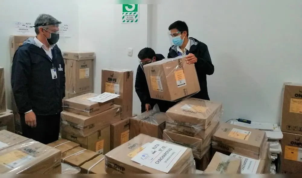 Material electoral es trasladado a centros de sufragio en Chachapoyas y Rodríguez de Mendoza. Foto: ODPE Chachapoyas