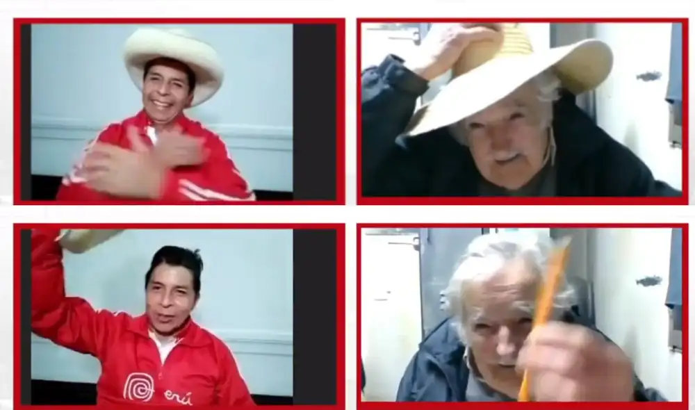 Castillo y Mujica durante el Encuentro de maestros. Foto: captura de Facebook