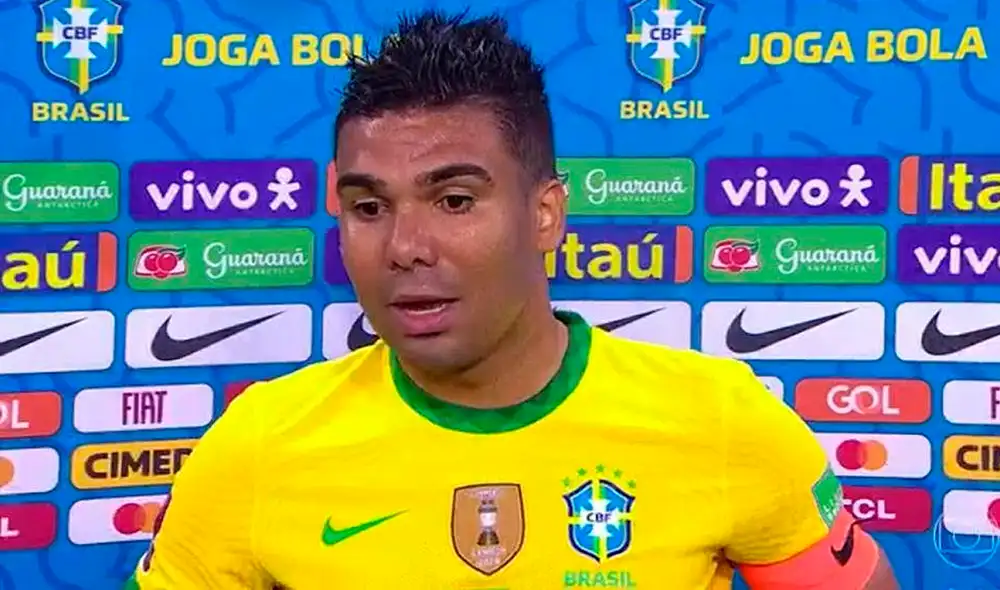 Casemiro fue el capitán de Brasil frente a Ecuador. Foto: captura de TV Globo Casemiro fue el capitán de Brasil frente a Ecuador. Foto: captura de TV Globo