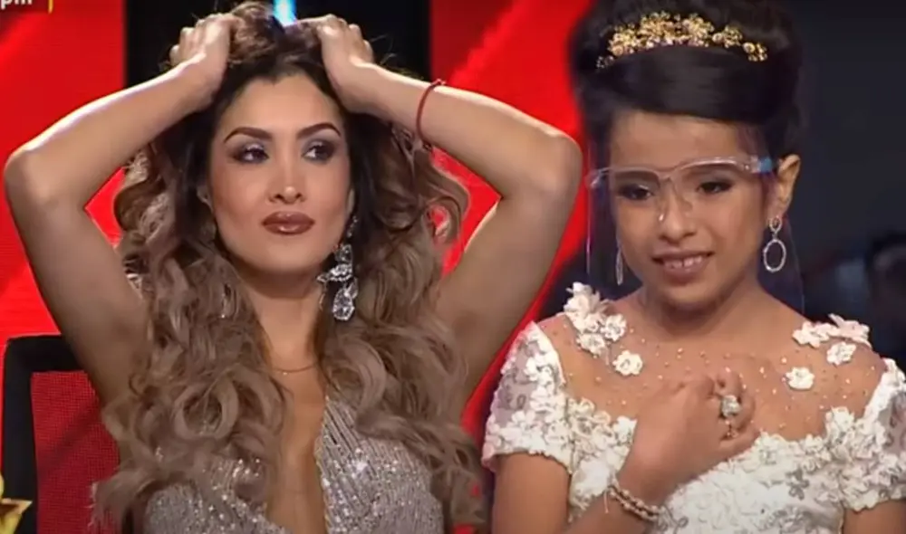 La imitadora de Carmencita Lara tuvo algunas desafinaciones que le juraron en contra. Foto: captura Latina