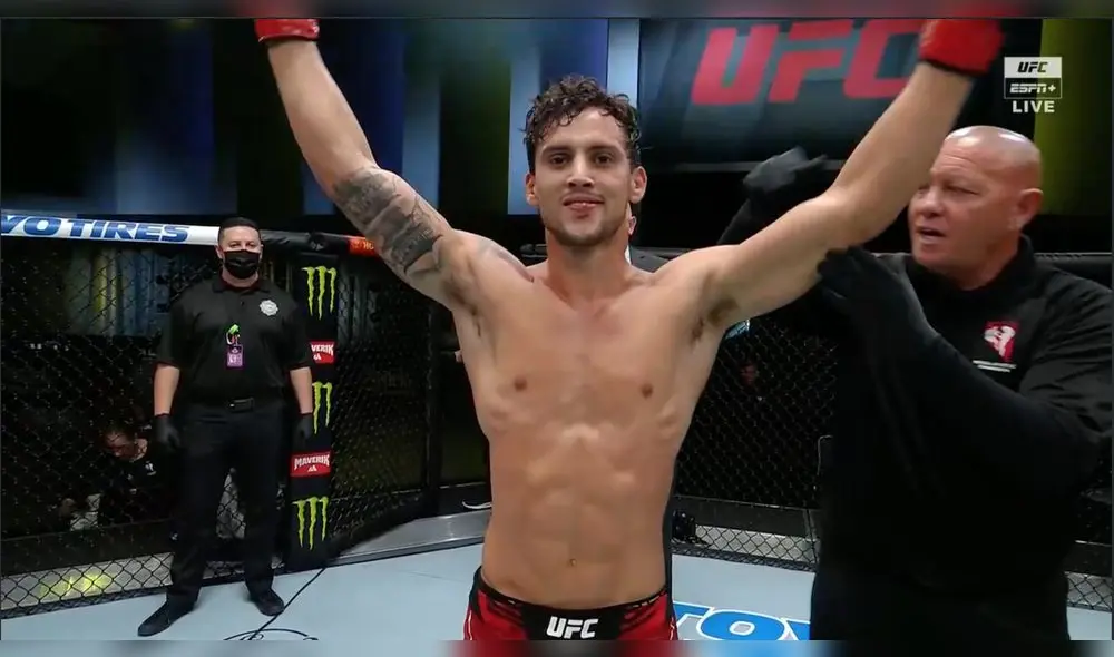 Claudio Puelles anotó su tercer triunfo al hilo en UFC. Foto: Captura
