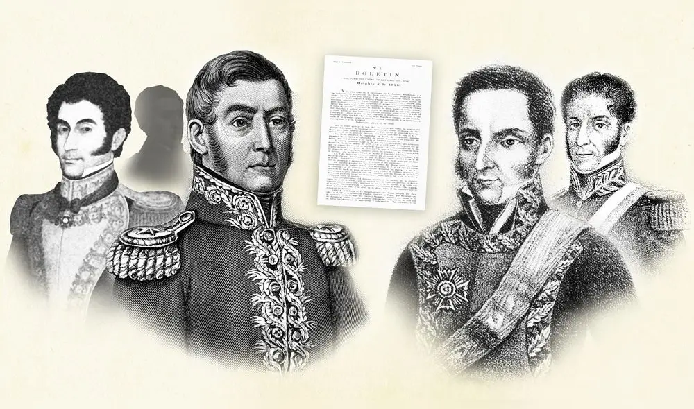MESA DE NEGOCIACIÓN.
El virrey La Serna (derecha) llegó acompañado, ente otros, del general
José de la Mar, quien luego sería
presidente del Perú. Secundó al Libertador San Martín, el general argentino Mariano Necochea. La casa hacienda de Punchauca sigue en pie, aunque en deplorable estado. Su restauración debió ser una de las tareas de la Comisión Bicentenaria.