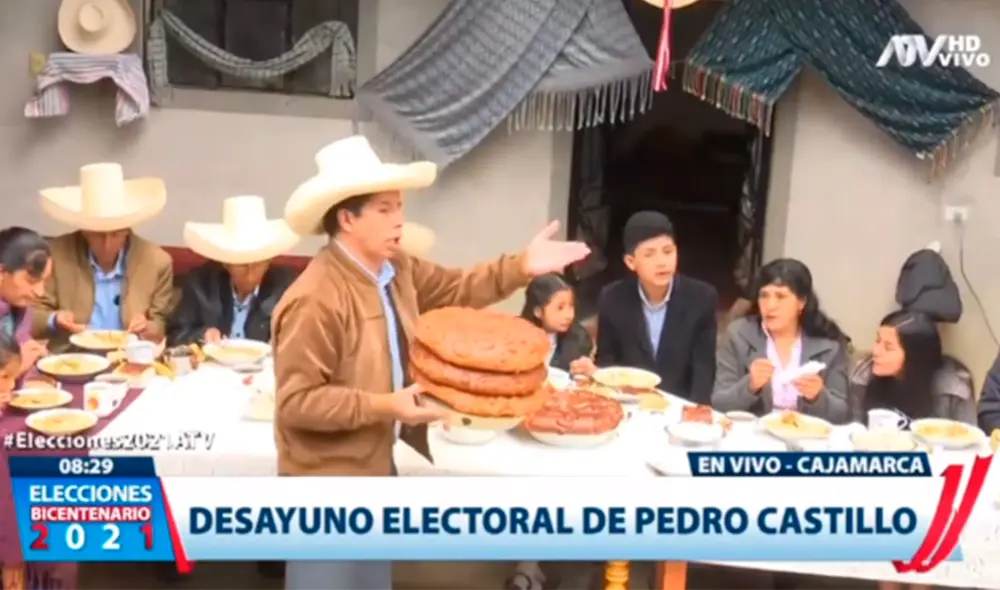"Este desayuno es un gesto de lealtad, es un gesto de dignidad, pero también es un gesto de compartir", señaló Castillo Terrones. Foto: captura de pantalla ATV