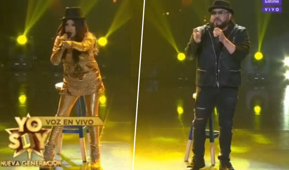El jurado de Yo soy cumplió el reto de Karen Schwartz y cantó a dúo con Fiorella Caballero. Foto: captura Latina. El jurado de Yo soy cumplió el reto de Karen Schwartz y cantó a dúo con Fiorella Caballero. Foto: captura Latina.