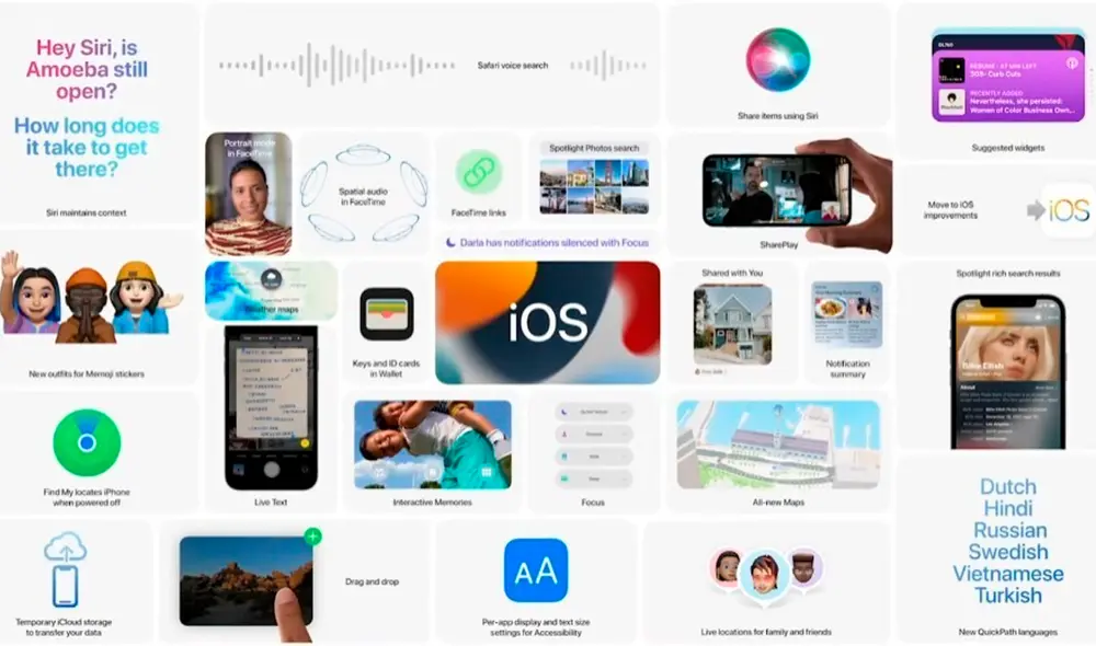 Apple lanzaría iOS 15 en setiembre, posiblemente durante el estreno de iPhone 13. Foto: Apple Apple lanzaría iOS 15 en setiembre, posiblemente durante el estreno de iPhone 13. Foto: Apple