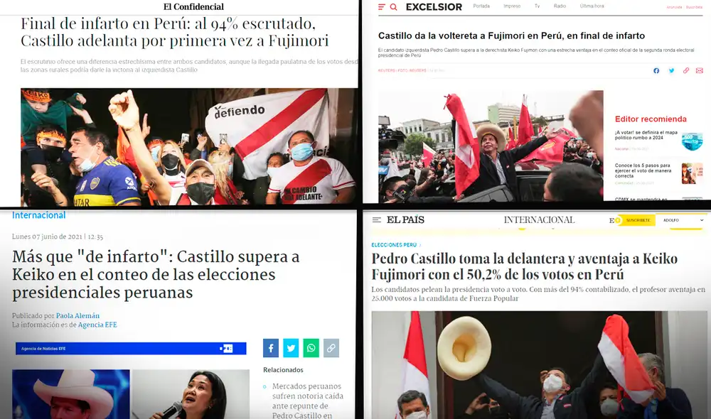 Medios internacionales siguen de cerca los resultados electorales de la ONPE. Foto: composición LR