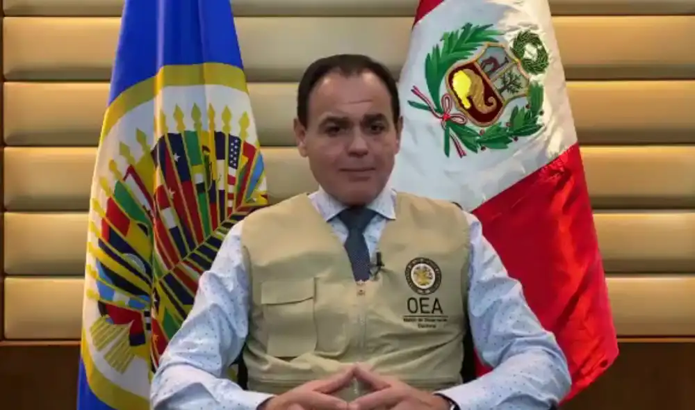El miembro de la OEA comentó que la misión que preside se quedará en el país hasta que culminen las Elecciones Generales 2021. Foto: captura de Twitter