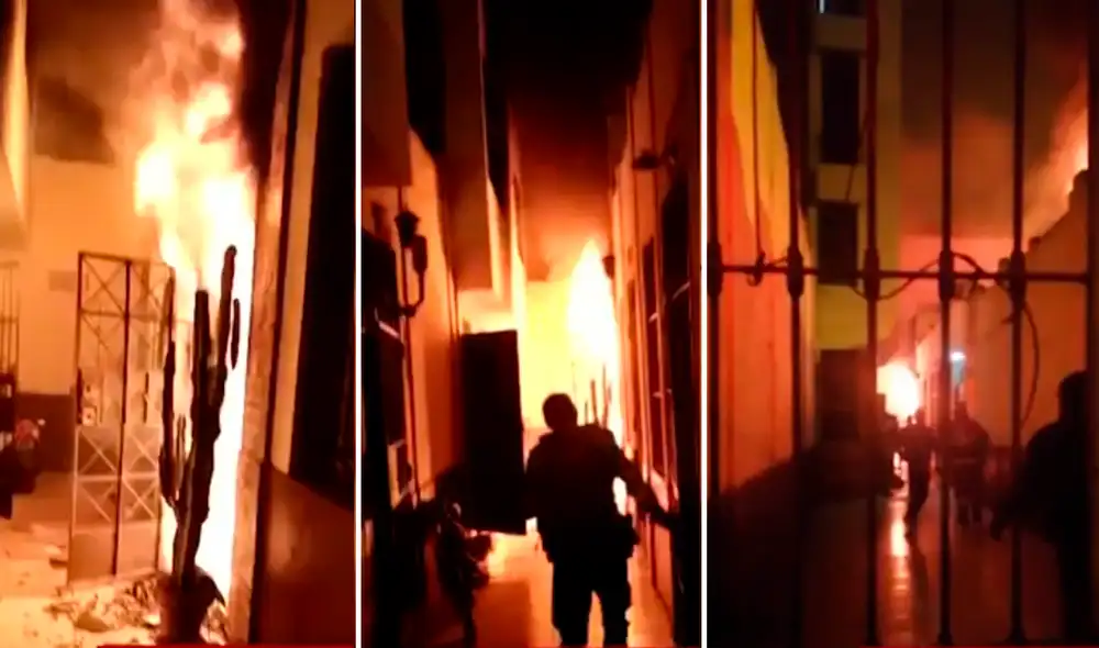 El incendio puso en zozobra a los habitantes de la quinta ubicada en la cuadra 6 del jirón Sáenz Peña. Foto: captura de Panamericana El incendio puso en zozobra a los habitantes de la quinta ubicada en la cuadra 6 del jirón Sáenz Peña. Foto: captura de Panamericana