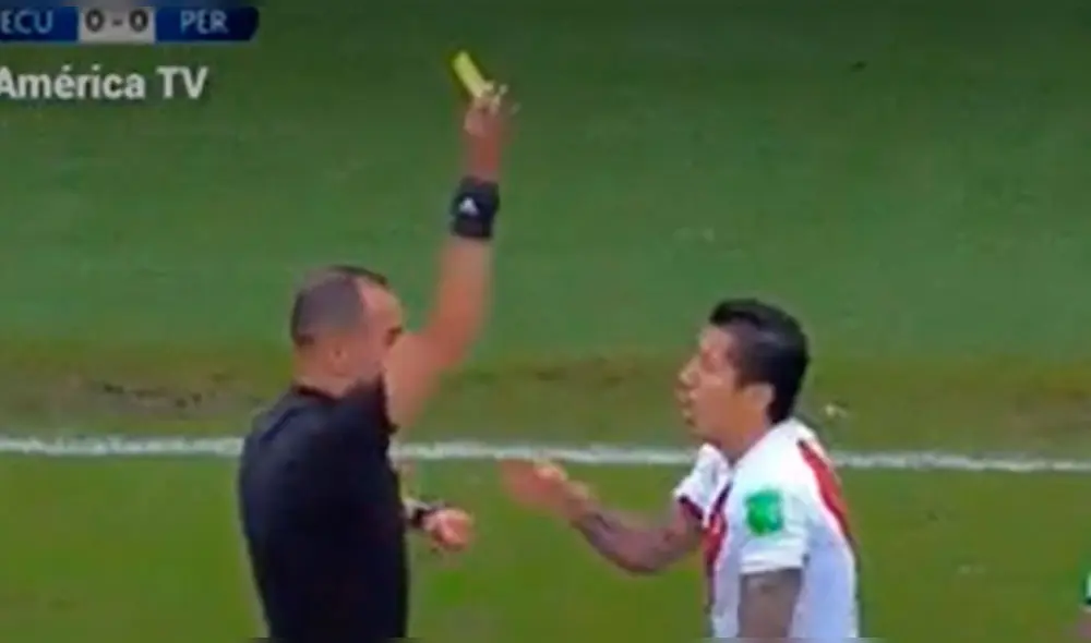 Gianluca Lapadula sumó su segunda amonestación en eliminatorias. Foto: captura/América TV Gianluca Lapadula sumó su segunda amonestación en eliminatorias. Foto: captura/América TV