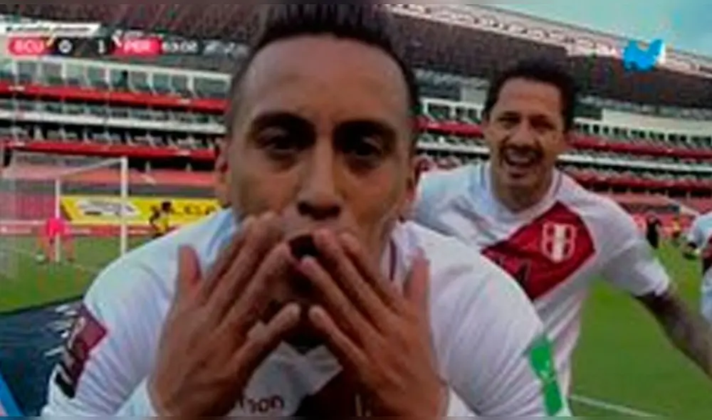 Christian Cueva anotó el tanto tras un pase de Lapadula. Foto: captura/Movistar Deportes