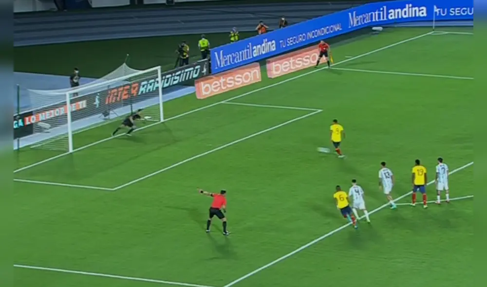 Colombia viene perdiendo 2-1 en el Metropolitano ante Argentina. Foto: captura Movistar Deportes
