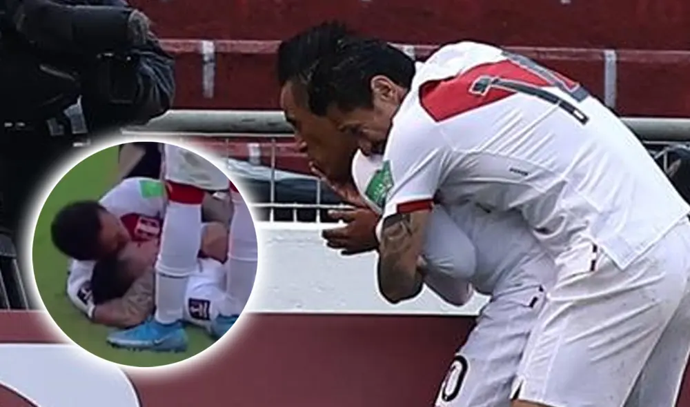 Gianluca Lapadula asistió a Christian Cueva para encontrar el primer gol. Foto: captura Movistar/EFE