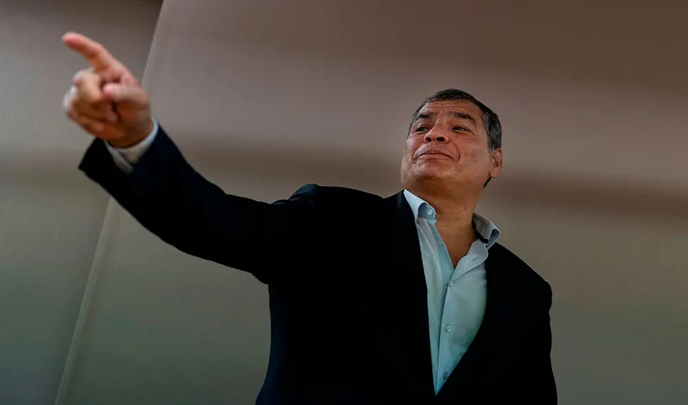 El líder de la izquierda en Ecuador también compartió el mensaje de Evo Morales en respaldo del aspirante presidencial, Pedro Castillo. Foto: AFP