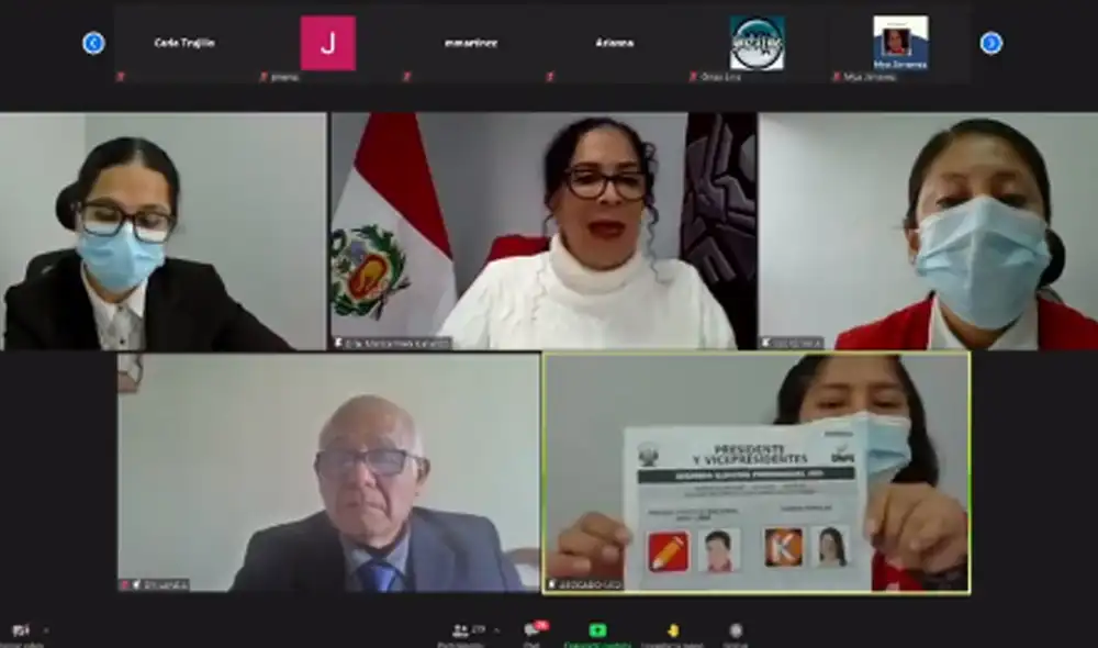 A más del 99% de las actas procesadas, Pedro Castillo supera a Keiko Fujimori. Foto: captura Zoom