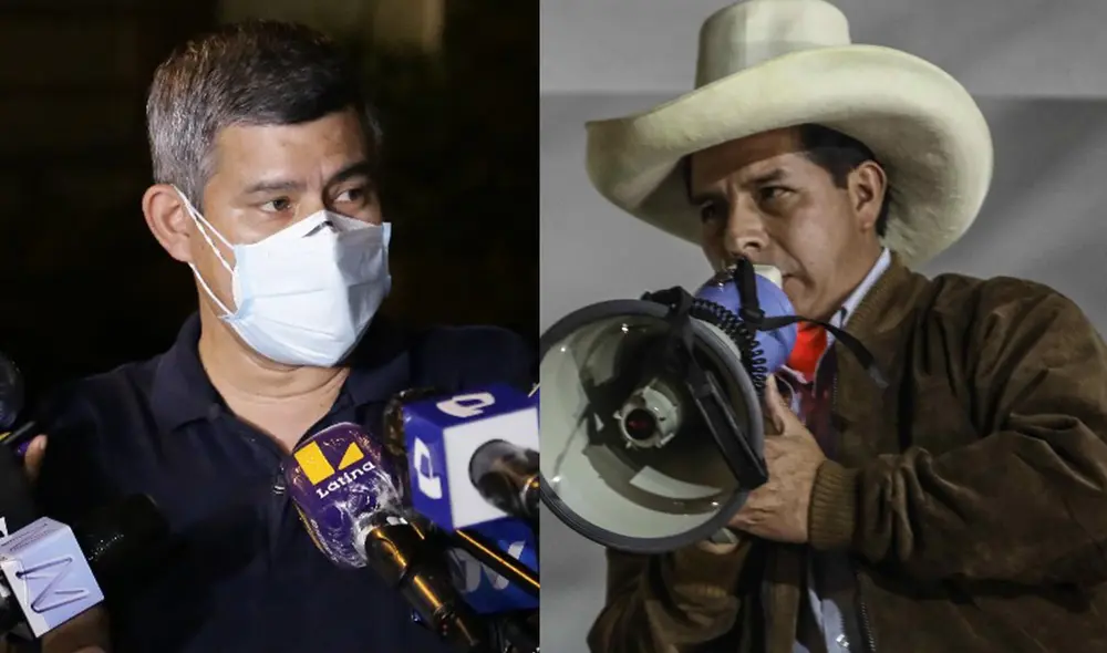 Luis Galarreta dijo que en caso Pedro Castillo gane la presidencia, Fuerza Popular "tiene una bancada de 24 congresistas para colaborar". Foto: composición/La República