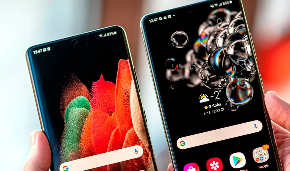 Samsung mantendría el conocido notch en forma de agujero para implementar la cámara frontal de los Samsung Galaxy S22. Foto: GSMArena Samsung mantendría el conocido notch en forma de agujero para implementar la cámara frontal de los Samsung Galaxy S22. Foto: GSMArena