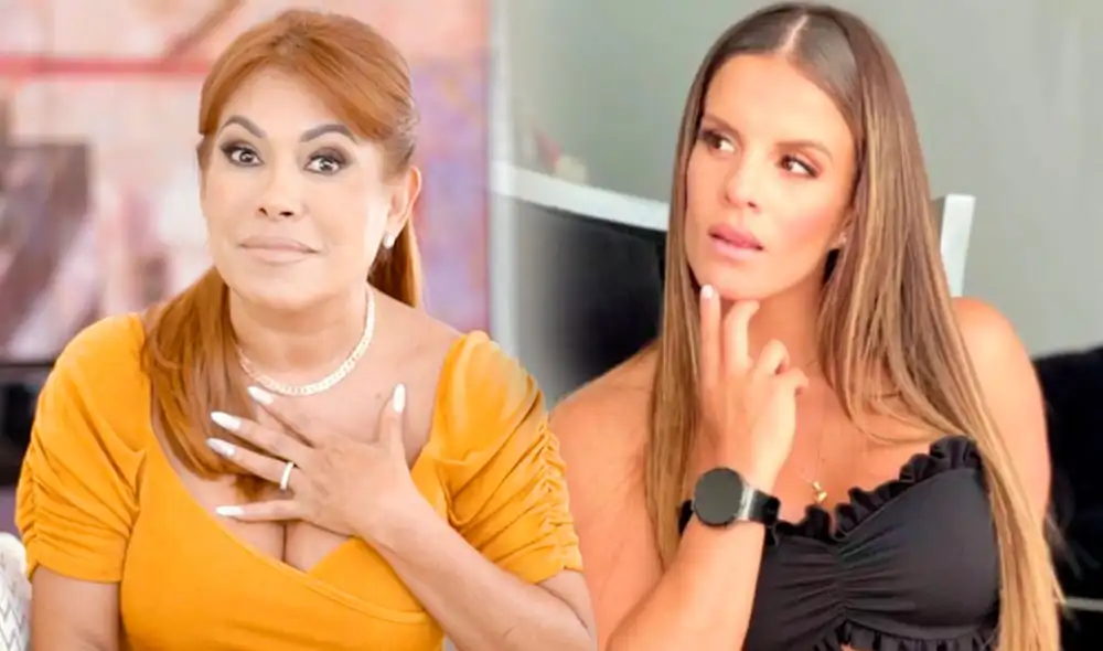 La conductora de Magaly TV, la firme le dijo a la influencer que "tenga cuidado" al publicar en redes sociales. Foto: composición de La República La conductora de Magaly TV, la firme le dijo a la influencer que "tenga cuidado" al publicar en redes sociales. Foto: composición de La República