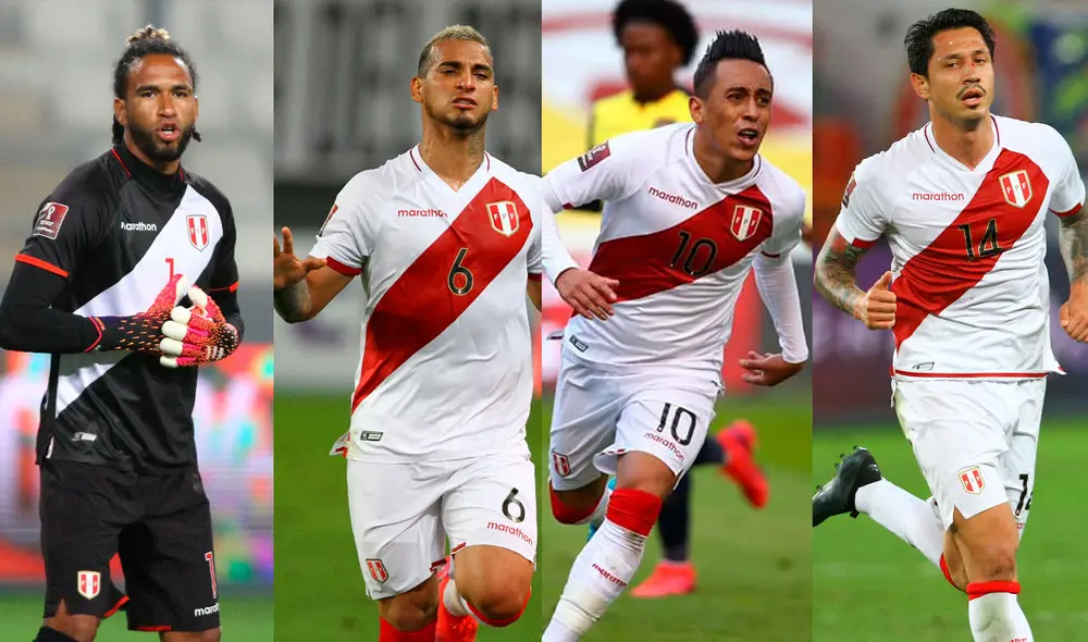 Gallese, Trauco, Cueva y Lapadula son algunos de los convocados para jugar la Copa América con Perú. Foto: composición/difusión/FPF
