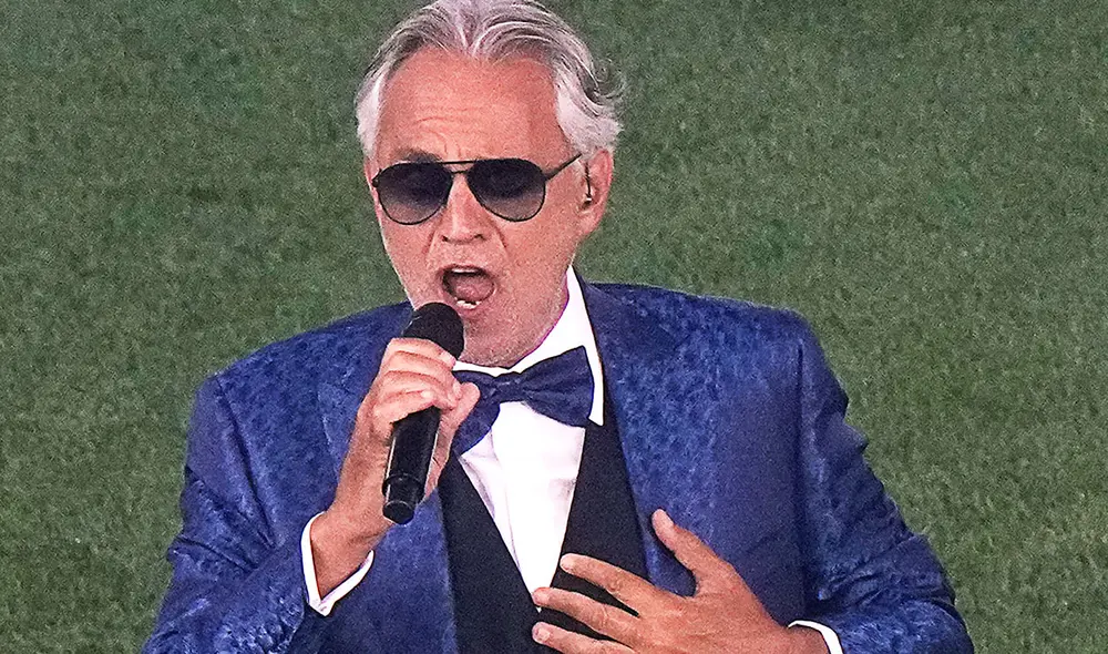 El tenor se robó todos los aplausos en la ceremonia de apertura del torneo internacional. Foto: AFP El tenor se robó todos los aplausos en la ceremonia de apertura del torneo internacional. Foto: AFP