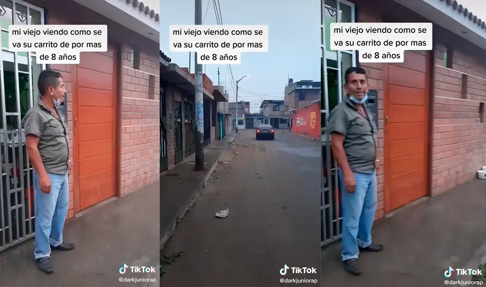 El joven captó la última vez que su padre estuvo con el auto que compró 8 años atrás. Foto: captura de TikTok