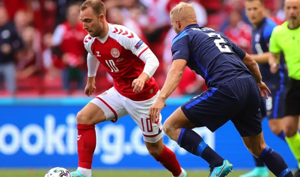 Christian Eriksen se desvaneció a los 43 minutos del Dinamarca vs. Finlandia. Foto: EFE Christian Eriksen se desvaneció a los 43 minutos del Dinamarca vs. Finlandia. Foto: EFE